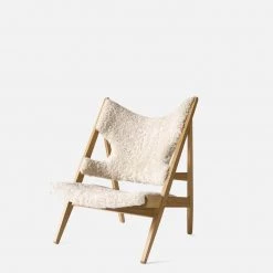 Ib Kofod-Larsen Knitting Chair, Sheepskin Upholstery Furniture 61 Ib Kofod-Larsen Knitting Chair, Sheepskin Upholstery Furniture