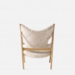 Ib Kofod-Larsen Knitting Chair, Sheepskin Upholstery Furniture 62 Ib Kofod-Larsen Knitting Chair, Sheepskin Upholstery Furniture