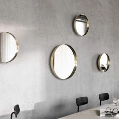 Nick Ross Studio Darkly Mirror, Large, Brass Furniture