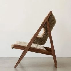 Ib Kofod-Larsen Knitting Chair, Sheepskin Upholstery Furniture 53 Ib Kofod-Larsen Knitting Chair, Sheepskin Upholstery Furniture