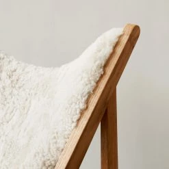 Ib Kofod-Larsen Knitting Chair, Sheepskin Upholstery Furniture 57 Ib Kofod-Larsen Knitting Chair, Sheepskin Upholstery Furniture