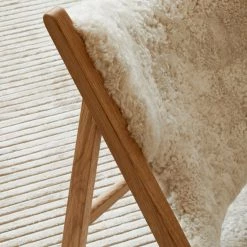 Ib Kofod-Larsen Knitting Chair, Sheepskin Upholstery Furniture 56 Ib Kofod-Larsen Knitting Chair, Sheepskin Upholstery Furniture