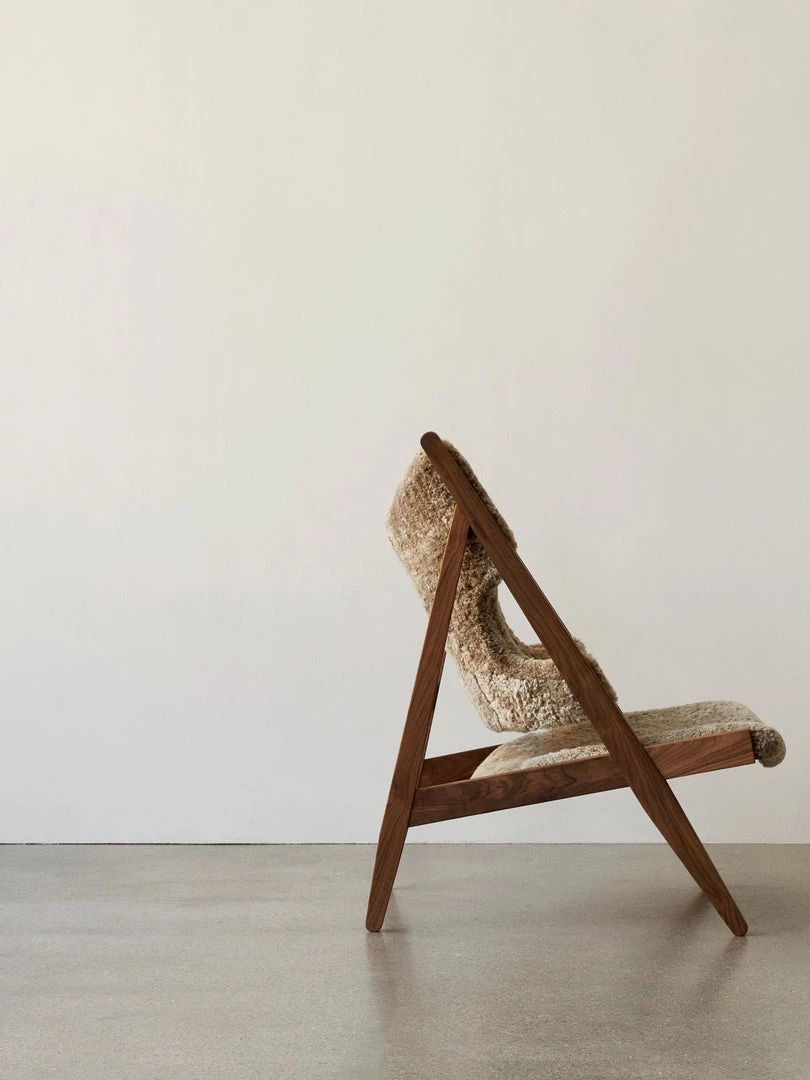 Ib Kofod-Larsen Knitting Chair, Sheepskin Upholstery Furniture 20 Ib Kofod-Larsen Knitting Chair, Sheepskin Upholstery Furniture