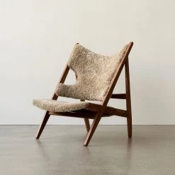 Ib Kofod-Larsen Knitting Chair, Sheepskin Upholstery Furniture 51 Ib Kofod-Larsen Knitting Chair, Sheepskin Upholstery Furniture